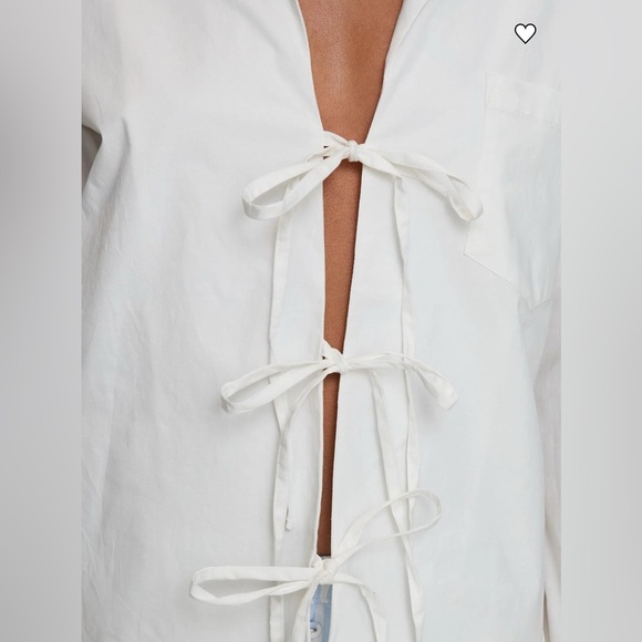 Princess Polly Spiri White Tie-Front Blouse - Picture 4 of 16